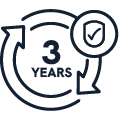 logo 3 jaar garantie indoor tafeltennistafels